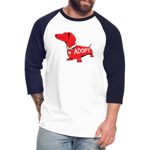 "Big Red Dog" Baseball T-Shirt - white/navy