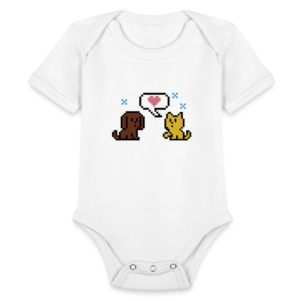 
                  
                    8-Bit Dog & Cat Organic Short Sleeve Baby Bodysuit - white
                  
                
