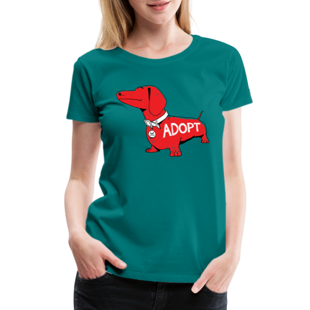 "Big Red Dog" Contoured Premium T-Shirt - teal