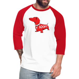 "Big Red Dog" Baseball T-Shirt - white/red