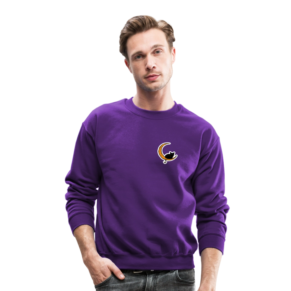 Moon Cat Crewneck Sweatshirt - purple