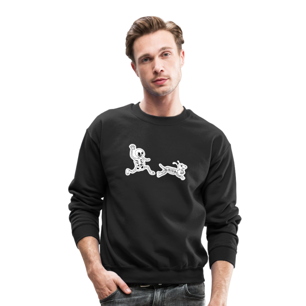 Skeleton Friends Crewneck Sweatshirt - black
