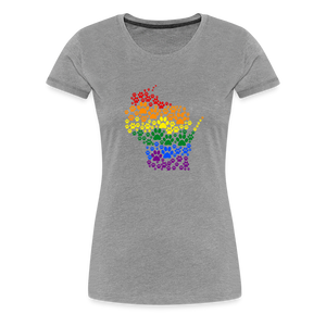 Pride Paws Contoured Premium T-Shirt - heather gray