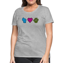 Load image into Gallery viewer, WI Loves Pets Contoured Premium T-Shirt - heather gray