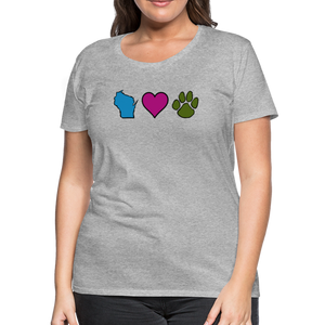 WI Loves Pets Contoured Premium T-Shirt - heather gray