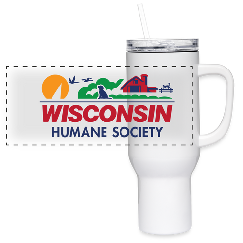 WHS License Plate 40 oz Travel Tumbler - white