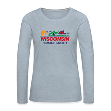 Load image into Gallery viewer, WHS License Plate Contoured Long Sleeve T-Shirt - heather ice blue