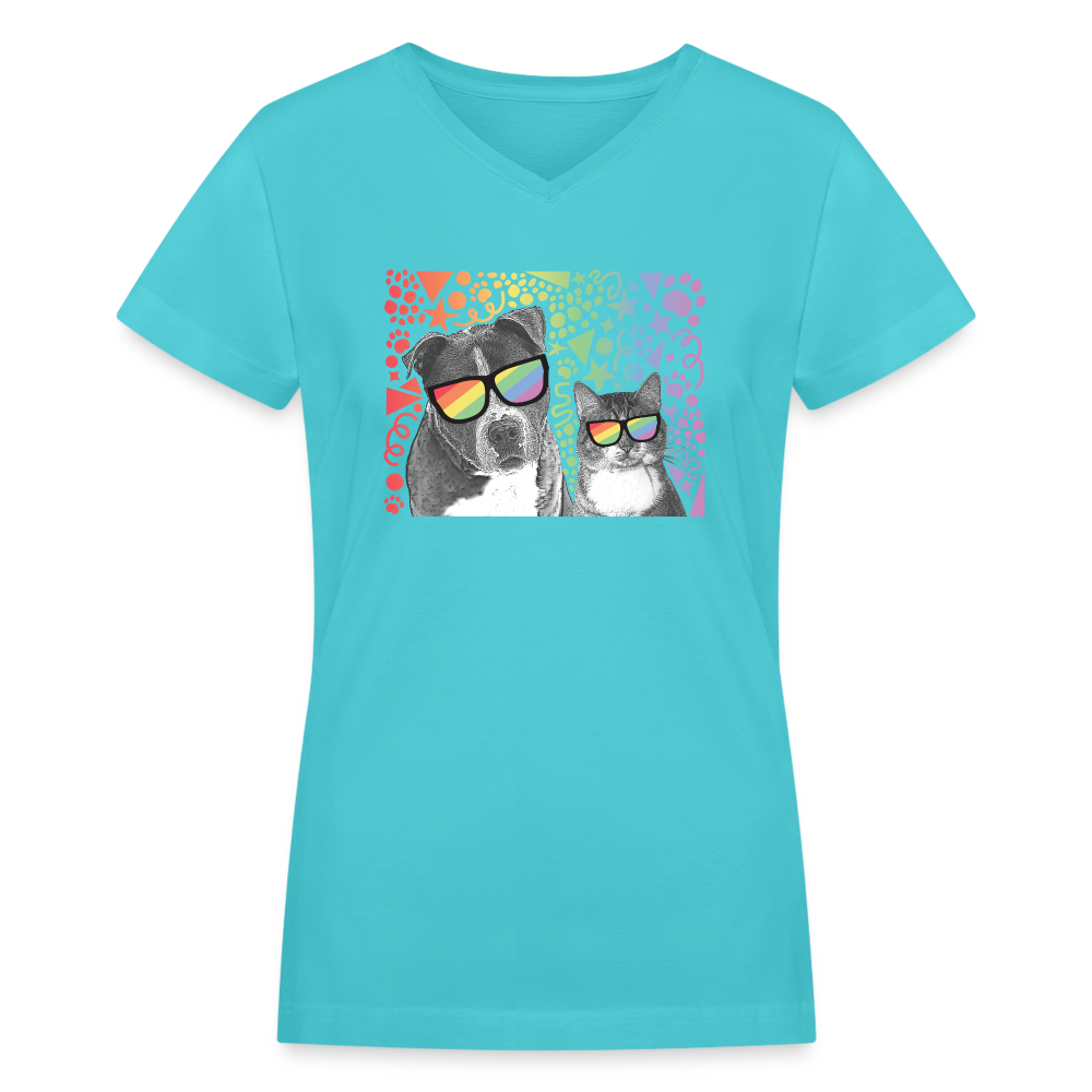 
                  
                    Pride Party Contoured V-Neck T-Shirt - aqua
                  
                