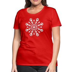 Paw Snowflake Premium T-Shirt - red