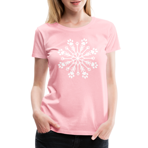 Paw Snowflake Premium T-Shirt - pink