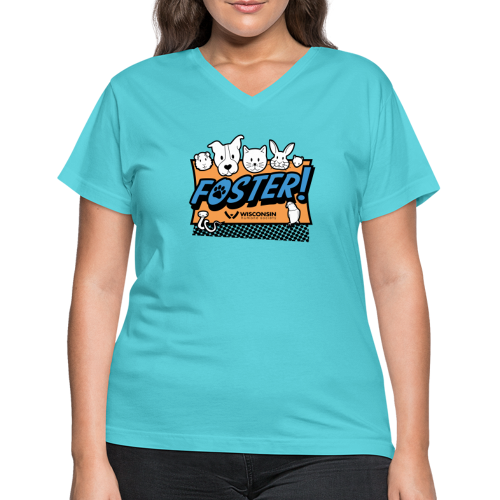 
                  
                    Foster Logo Contoured V-Neck T-Shirt - aqua
                  
                