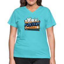 Load image into Gallery viewer, Foster Logo Contoured V-Neck T-Shirt - aqua