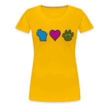 Load image into Gallery viewer, WI Loves Pets Contoured Premium T-Shirt - sun yellow