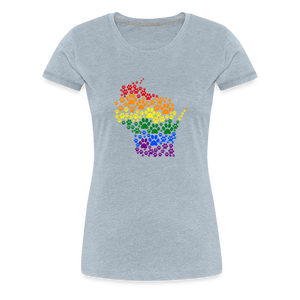 Pride Paws Contoured Premium T-Shirt - heather ice blue