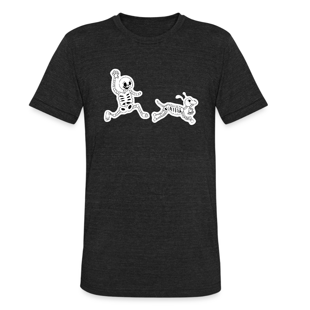 Skeleton Friends Unisex Tri-Blend T-Shirt - heather black