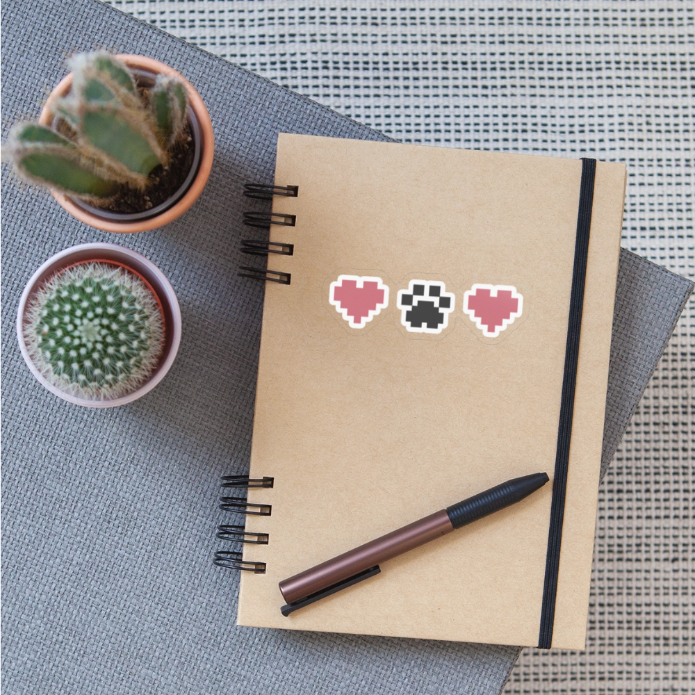 
                  
                    8-Bit Paw Heart Sticker - transparent glossy
                  
                
