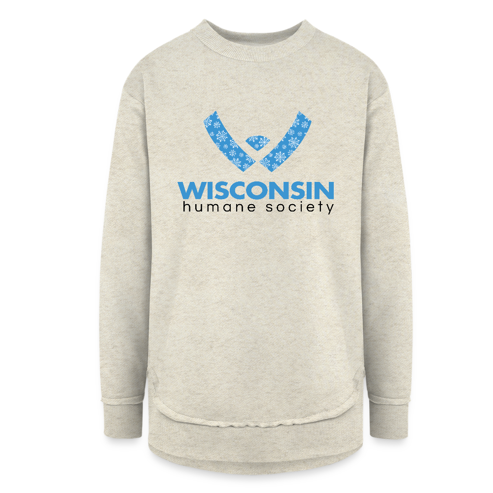 WHS Snow Logo Weekend Tunic Fleece Sweatshirt - heather oatmeal