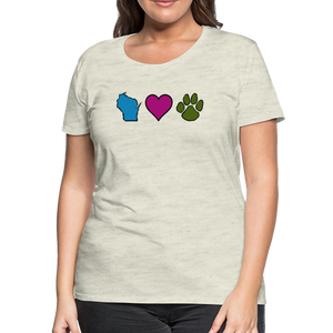 WI Loves Pets Contoured Premium T-Shirt - heather oatmeal