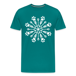 Paw Snowflake Premium T-Shirt - teal