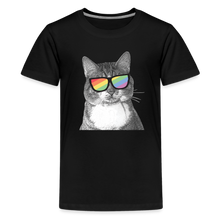 Load image into Gallery viewer, Pride Cat Kids&#39; Premium T-Shirt - black