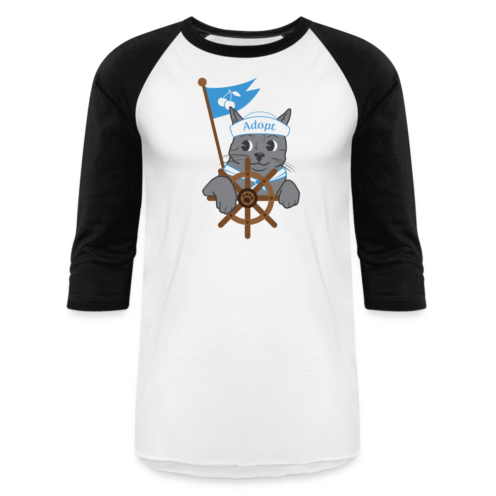 
                  
                    Door County Sailor Cat Baseball T-Shirt - white/black
                  
                