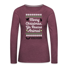 Load image into Gallery viewer, Ya Rescue Animal Contoured Premium Long Sleeve T-Shirt - heather burgundy