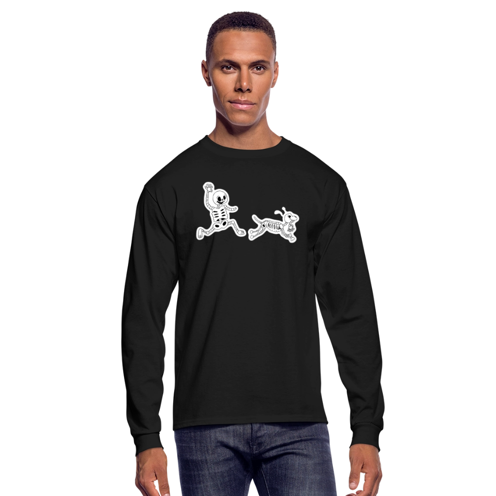 Skeleton Friends Long Sleeve T-Shirt - black