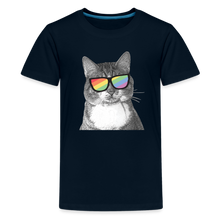 Load image into Gallery viewer, Pride Cat Kids&#39; Premium T-Shirt - deep navy