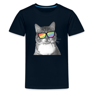 Pride Cat Kids' Premium T-Shirt - deep navy