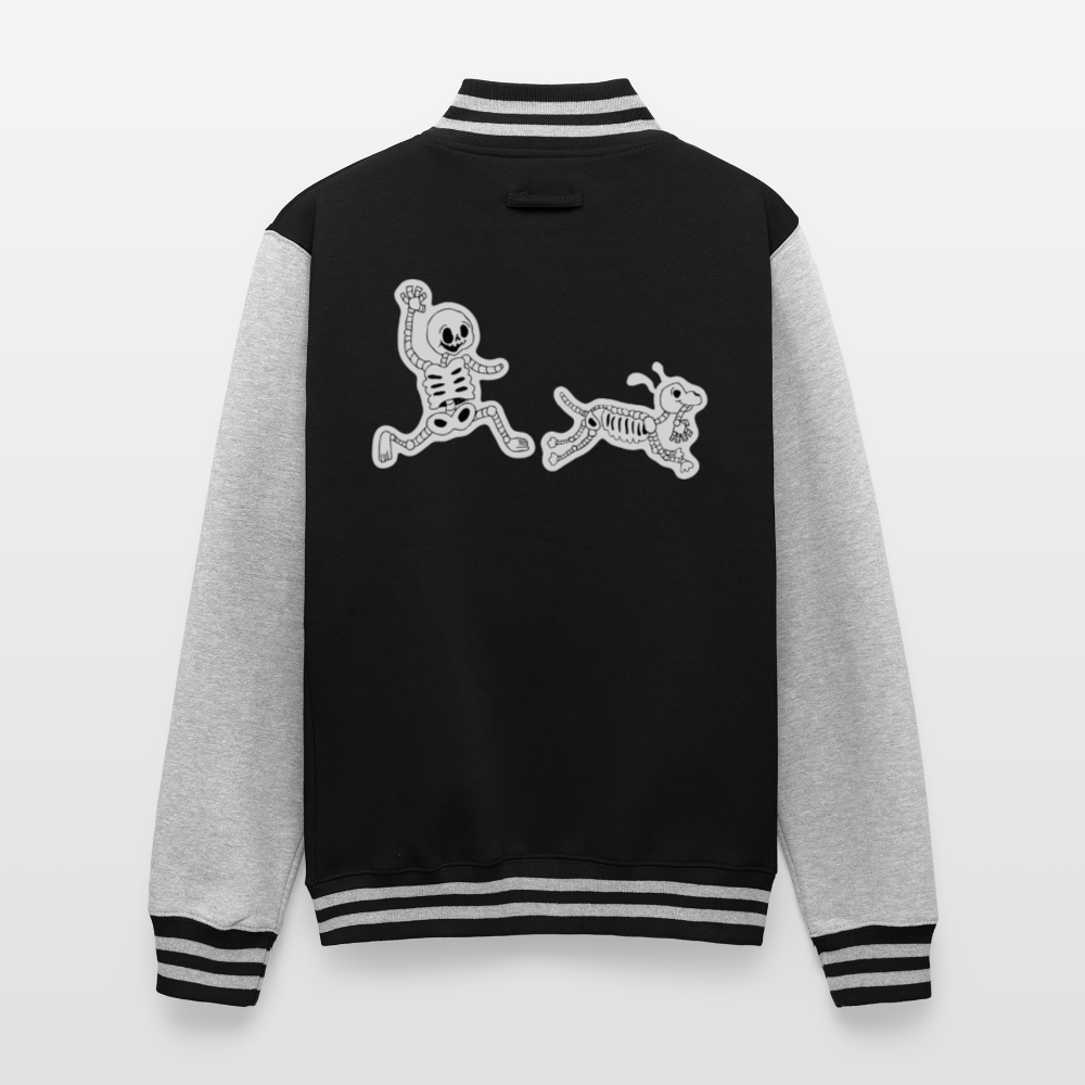 
                  
                    Skeleton Friends Just Hoods Heavyweight Letterman Jacket - black/heather grey
                  
                