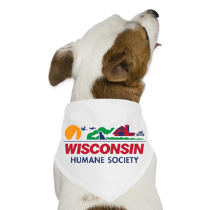 WHS License Plate Dog Bandana - white