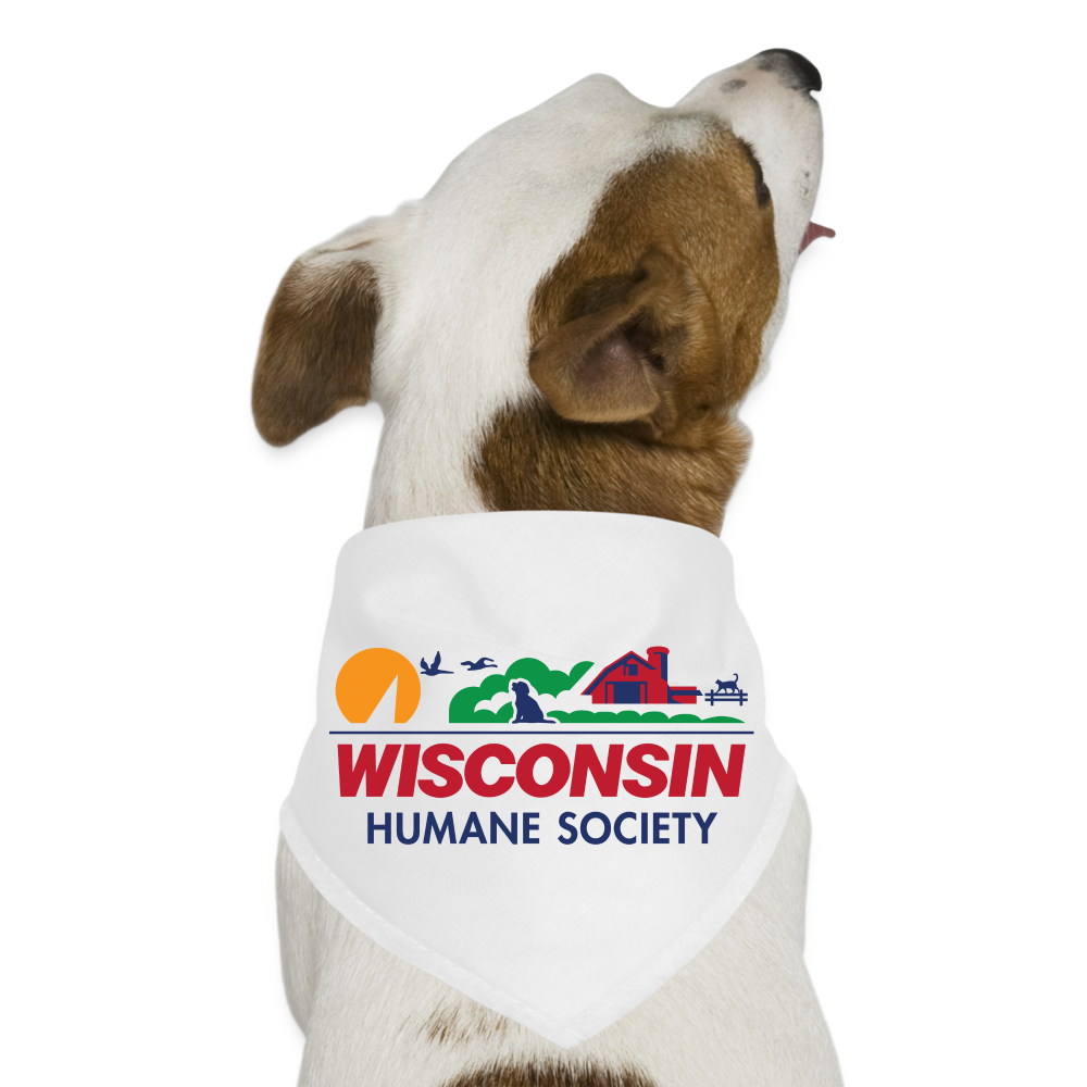 WHS License Plate Dog Bandana - white