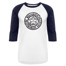 Load image into Gallery viewer, WHS 1879 Logo Baseball T-Shirt - white/navy