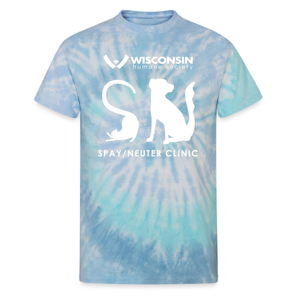 Spay/Neuter Clinic Tie Dye T-Shirt - blue lagoon