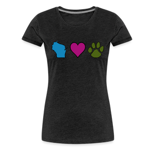 WI Loves Pets Contoured Premium T-Shirt - charcoal grey