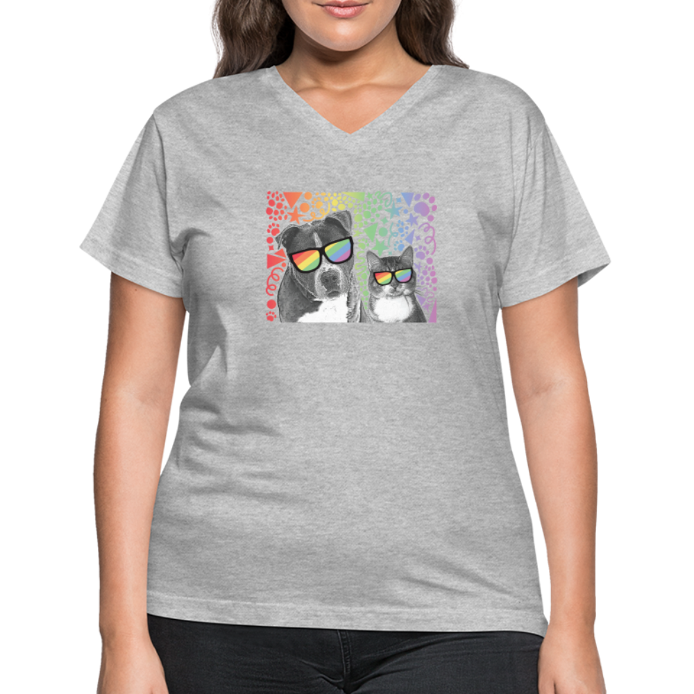 
                  
                    Pride Party Contoured V-Neck T-Shirt - gray
                  
                