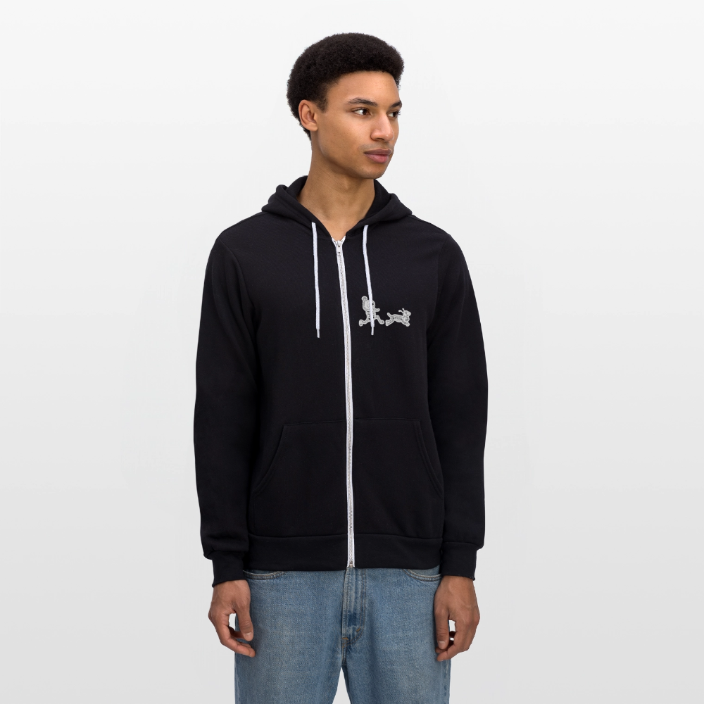 Skeleton Friends Bella + Canvas Unisex Full Zip Hoodie - black