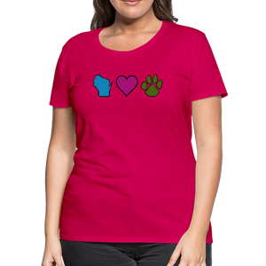 WI Loves Pets Contoured Premium T-Shirt - dark pink