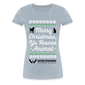 Ya Rescue Animal Contoured Premium T-Shirt - heather ice blue