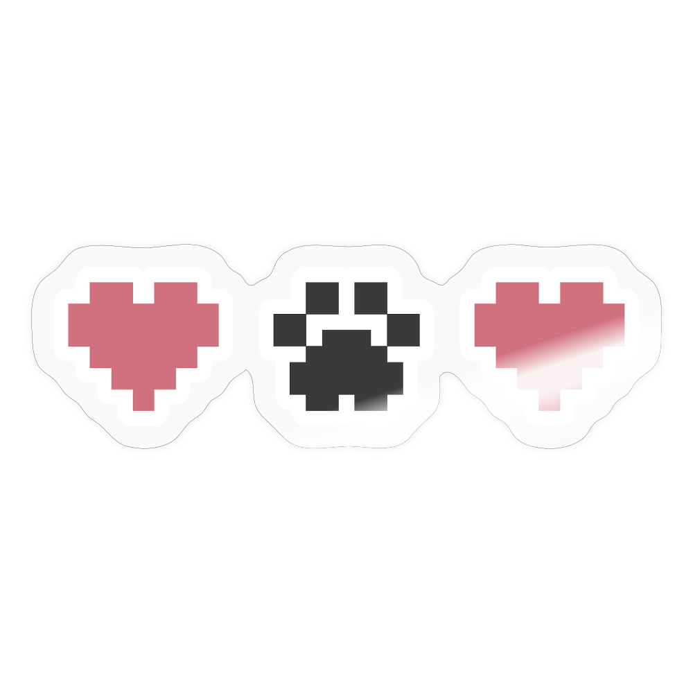 
                  
                    8-Bit Paw Heart Sticker - transparent glossy
                  
                