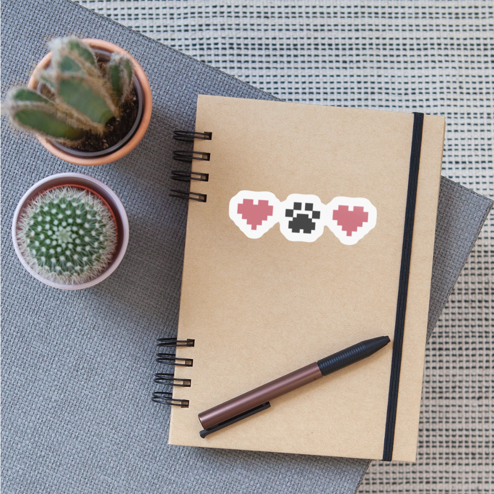 
                  
                    8-Bit Paw Heart Sticker - white glossy
                  
                