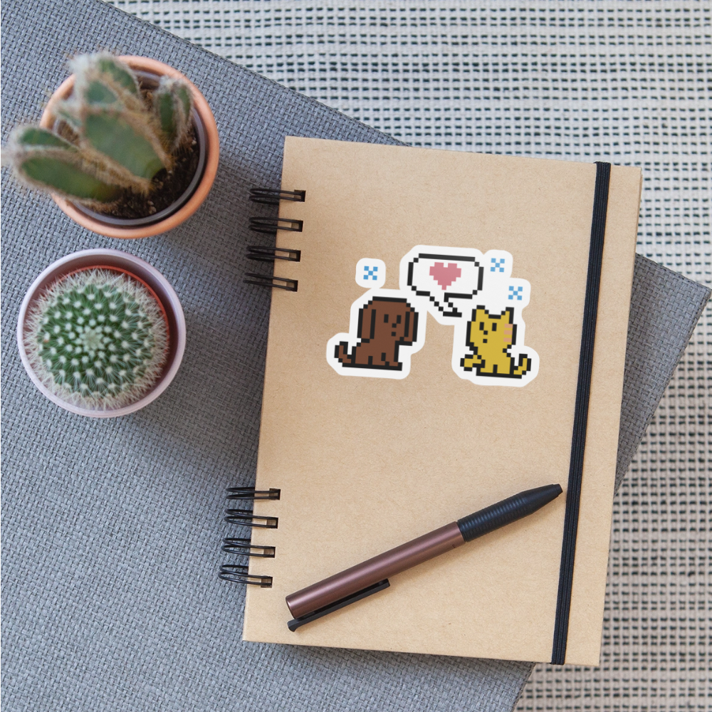 WHS 8-Bit Dog&Cat Sticker - white matte