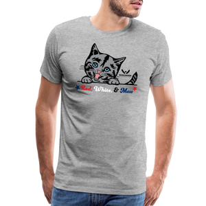 Red White & Mew Classic Premium T-Shirt - heather gray