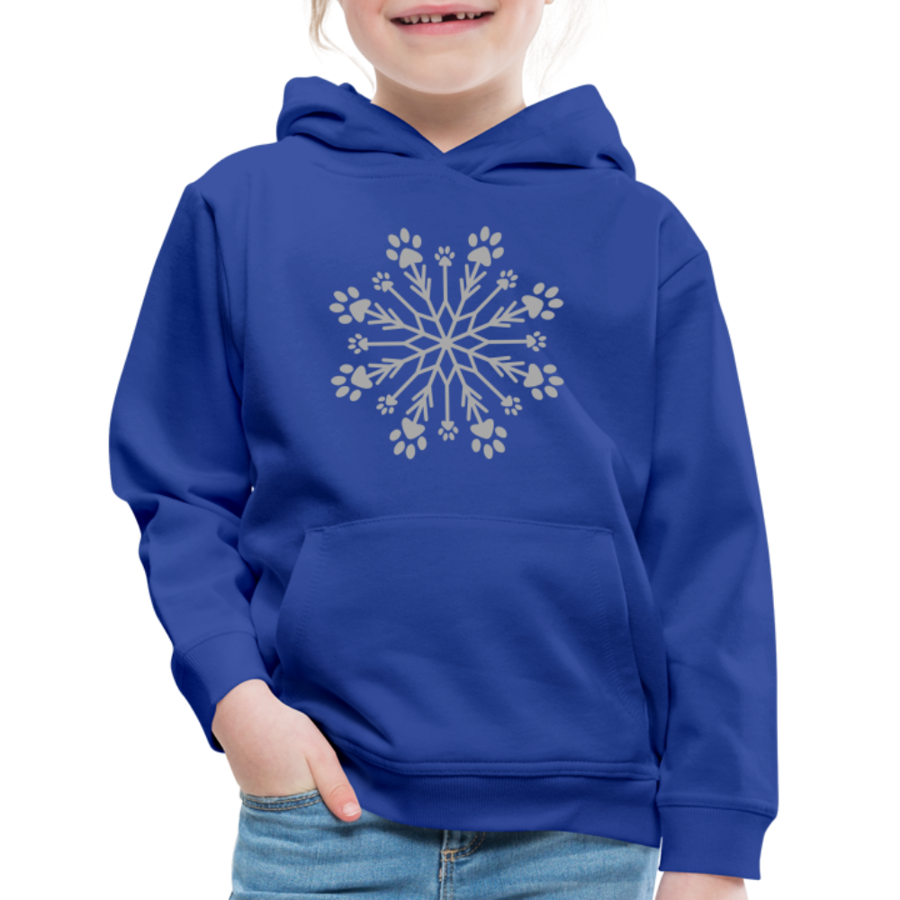 Paw Snowflake Sparkle Print Kids‘ Premium Hoodie - royal blue