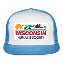 Load image into Gallery viewer, WHS License Plate Trucker Cap - white/blue