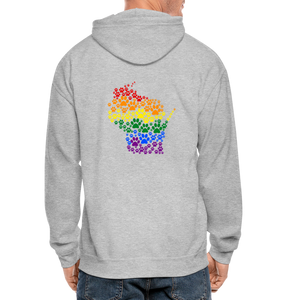 Pride Paws Gildan Heavy Blend Adult Zip Hoodie - heather gray