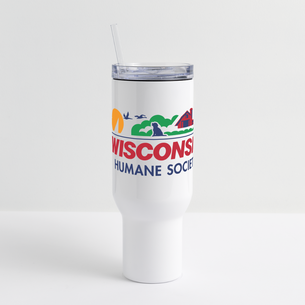 WHS License Plate 40 oz Travel Tumbler - white