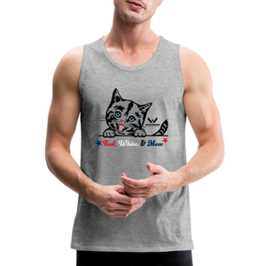 Red White & Mew Classic Premium Tank - heather gray