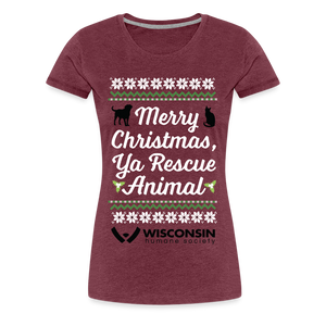 Ya Rescue Animal Contoured Premium T-Shirt - heather burgundy