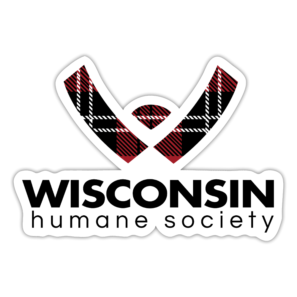 WHS Plaid Logo Sticker - white matte